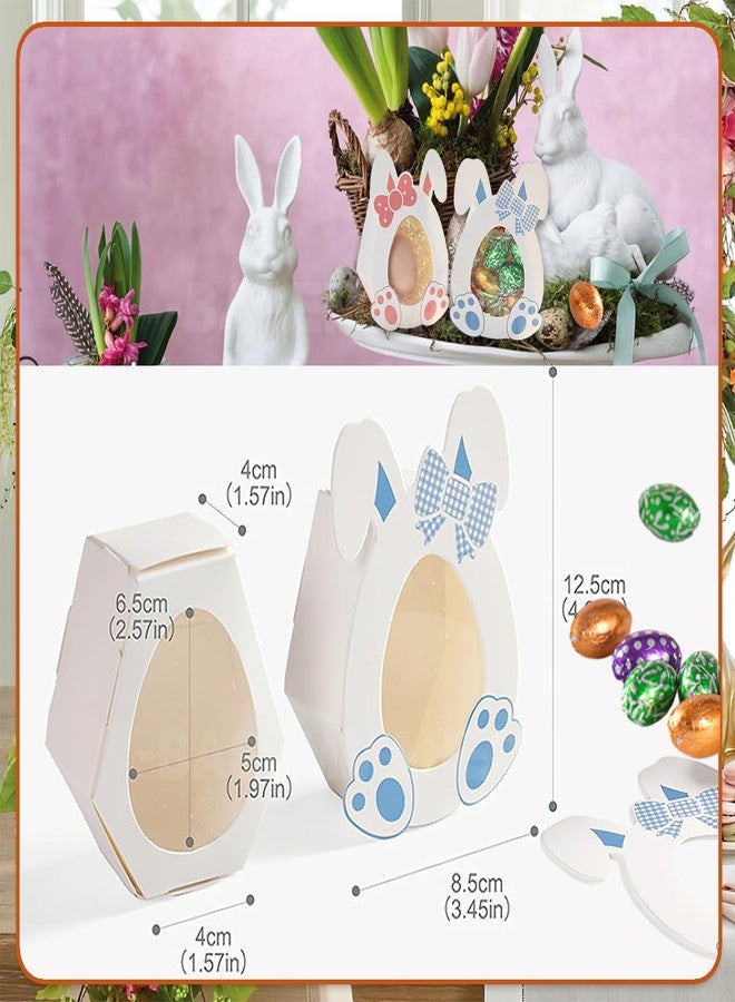 بيسماهير علب حلوى بيض عيد الفصح من BASEMMAHER، 10 قطع، كرتون على شكل أرنب بنافذة، علب تخزين ورقية لعيد الربيع، أكياس لحفظ الشوكولاتة والبسكويت والحلويات، لوازم حفلات الربيع - Image 2